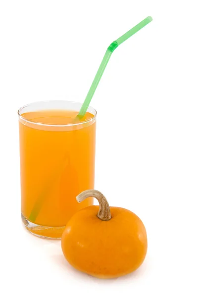Pumpkin Juice Glass Isolated White Background — Stock Photo, Image