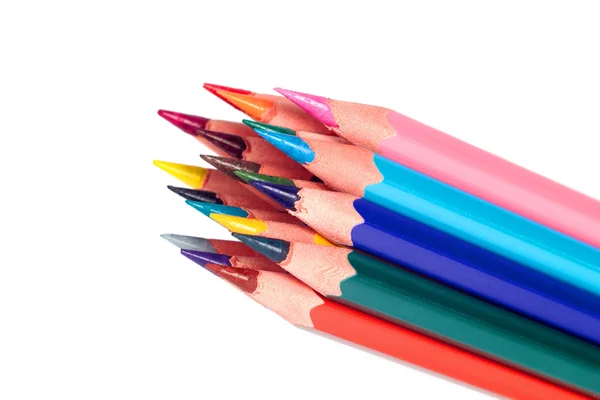 彩色的铅笔，隔绝，在白色背景上 — 图库照片