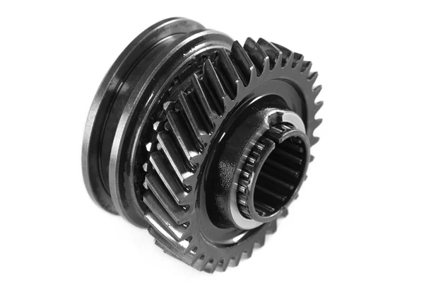 Metallic gear, isolated, on a white background — Stock Photo, Image