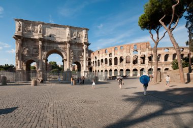 Arch of Constantine and Colosseum clipart