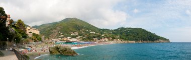 Beach at small town Bonassola in Italy clipart