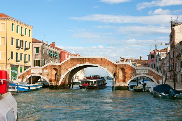 stock image Famous three arch bridge in Venice, Italy