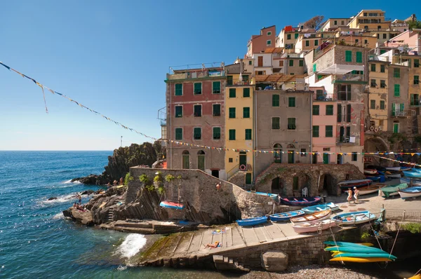 Kis Halászfalu Riomaggiore Cinque Terre Nemzeti Park Olaszország — Stock Fotó