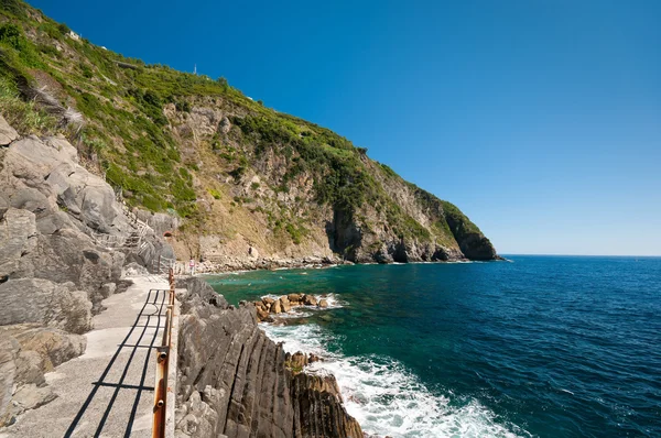 Spaziergang Der Nähe Von See Und Bergen Cinque Terre Italien — Stockfoto