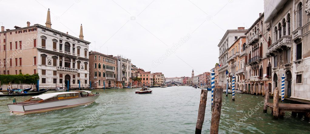 Panoramic view at the Grand Canal in Venice, Italy