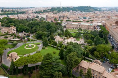 Roma, İtalya, Vatikan bahçeleri panoramik manzaraya