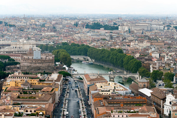 Beautiful panoramic view at the Rome, Italy