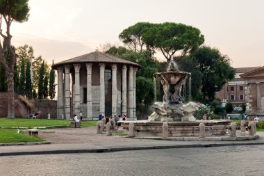 View at the Temple of Hercules Victor in Rome, Italy clipart