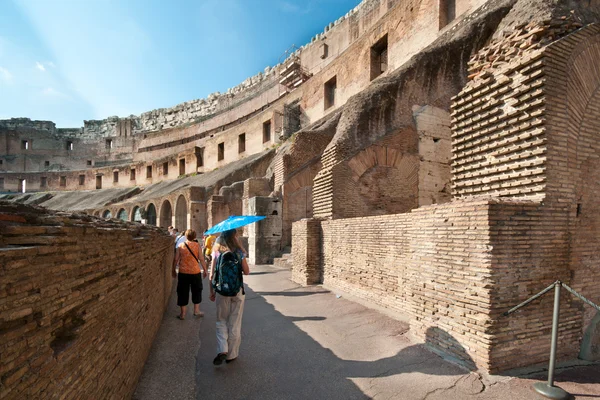 Één Niveau Van Het Colosseum Gebouw Rome Italië Stockfoto