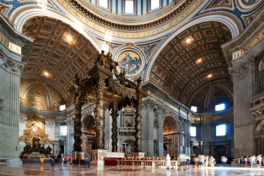 interior of the St. Peter's Basilica in Rome, Italy clipart