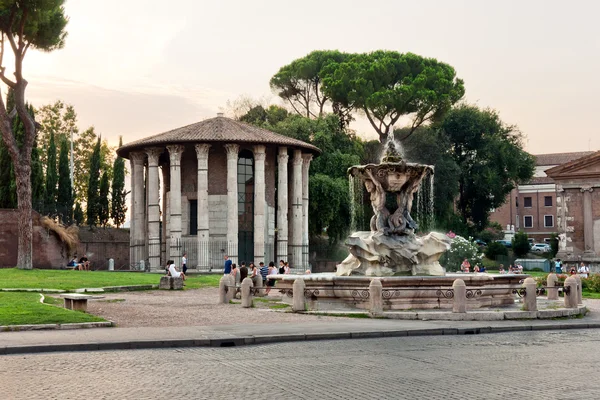 Bekijken Van Tempel Van Hercules Victor Rome Italië Stockfoto