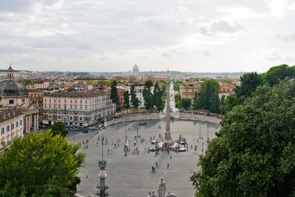 Vista Panorâmica Praça Popolo Roma Itália — Fotografia de Stock