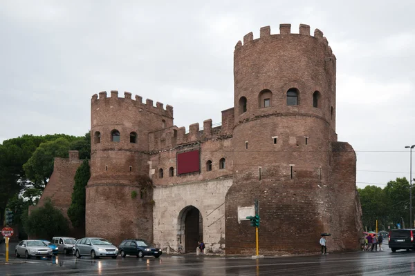 Roma Talya Nın Ünlü Porta San Paolo Görüntüleme — Stok fotoğraf