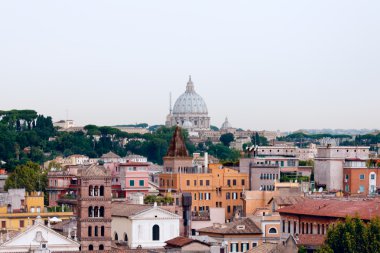 Beautiful view at the St. Peter's Basilica and Tiberis river, Italy clipart