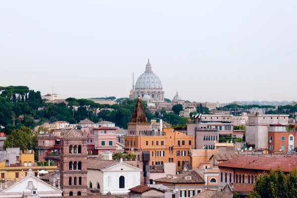 Красивый Вид Базилику Святого Петра Реку Тиберис Италия — стоковое фото