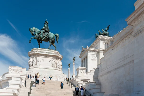 Památník Vittorio Emanuele Římě — Stock fotografie