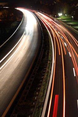 Highway at night clipart