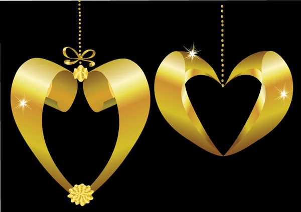 Золотое сердце. День святого Валентина . — стоковый вектор