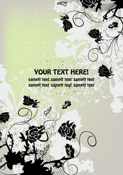 Carte de voeux avec motif floral . — Image vectorielle