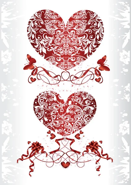 Opengewerkte hart gezet. Aftelkalender voor Valentijnsdag. Rechtenvrije Stockillustraties