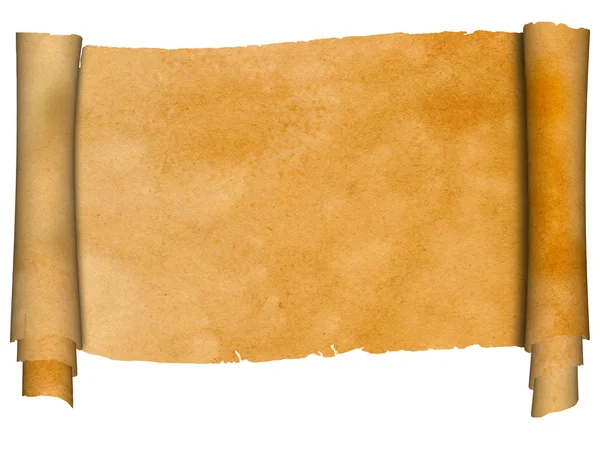 Schriftrolle aus antikem Pergament. — Stockfoto