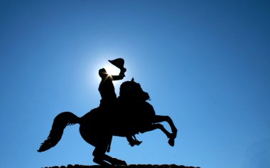 Silhouette of a statue of Andrew Jackson in New Orleans clipart