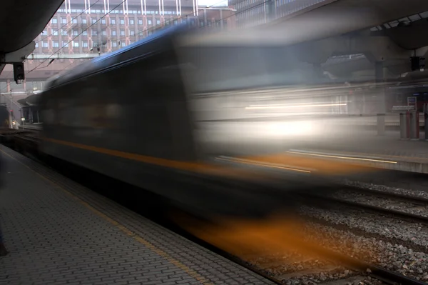 stock image Fast moving train