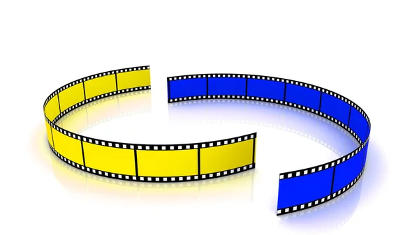 Žluté a modré film oblouk — Stock fotografie