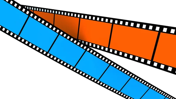 Zwei blaue und eine orangefarbene Folie — Stockfoto