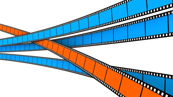 Två blå och en orange film — Stockfoto