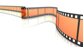 3D prázdný film o bílých backgroung. oranžová