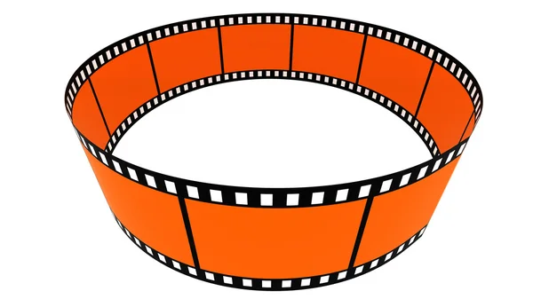 Oranžová Filmy Prázdné Zvonit Bílém Pozadí — Stock fotografie