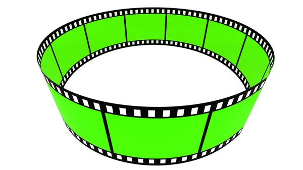 白い背景の上に緑の 空映画リング — ストック写真