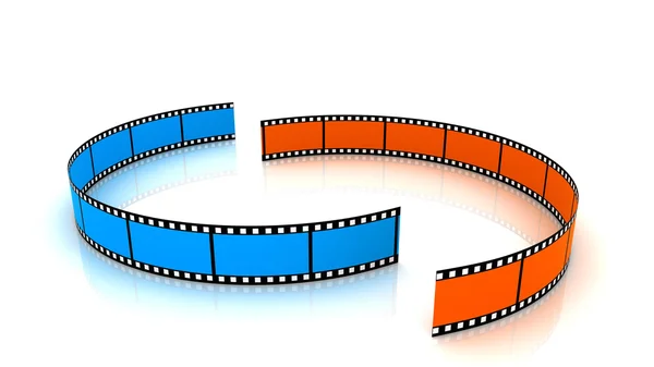 Filmes coloridos em branco 3d — Fotografia de Stock