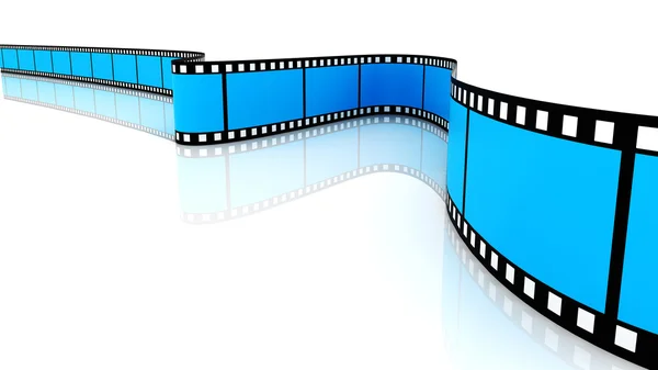 Leeg Film Witte Backgroung Blauw — Stockfoto