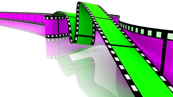 Verde y magenta películas en blanco 3d —  Fotos de Stock