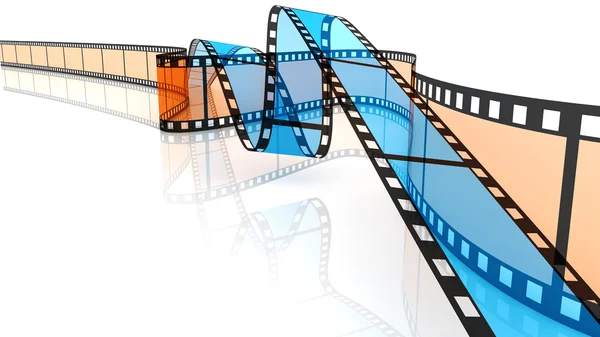 Mavi ve turuncu 3d boş Filmler — Stockfoto
