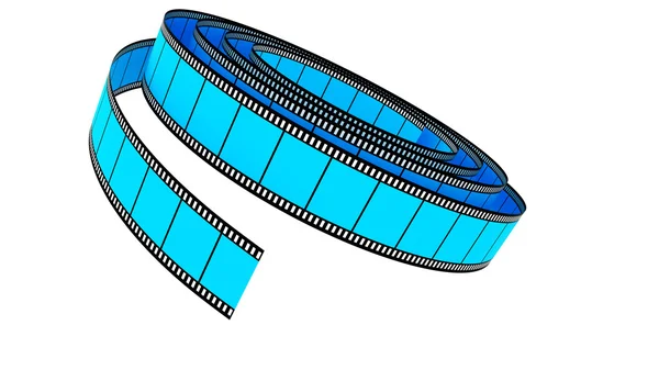 Película a color de segmento azul enrollada —  Fotos de Stock