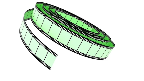 Renkli film yeşil parça aşağı yuvarlandı. — Stok fotoğraf