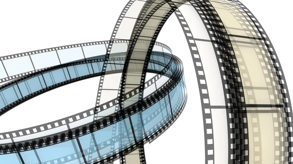 Twee Lege Films Ringen Witte Achtergrond — Stockfoto