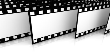 beyaz zemin üzerinde birçok 3d film slaytlar