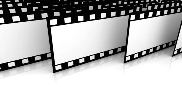 白い背景の上の多くの フィルムのスライド — ストック写真