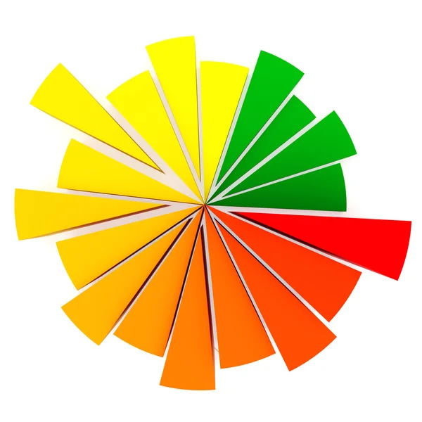 Color Pie Diagram Graphic Shape Improvement Marketing Steps — Stock Photo, Image