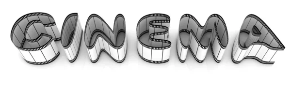 Word "cinema" from film strips — Stock Photo, Image