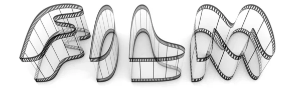 Word Film Film Strips White Background — Stock Photo, Image
