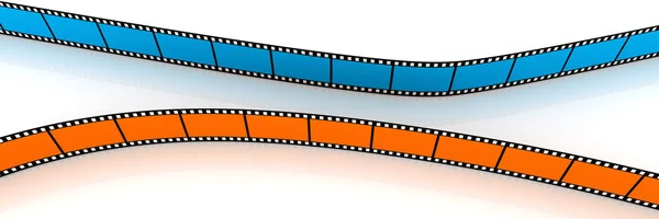 Niebieski i pomarańczowy puste filmy 3d — Zdjęcie stockowe