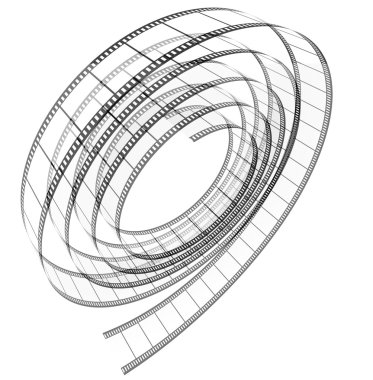 Segment transparent white film rolled up on a white background clipart