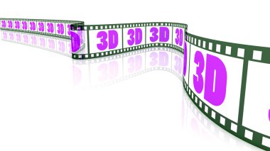 3D kesimi renkli film ile kelime 3d