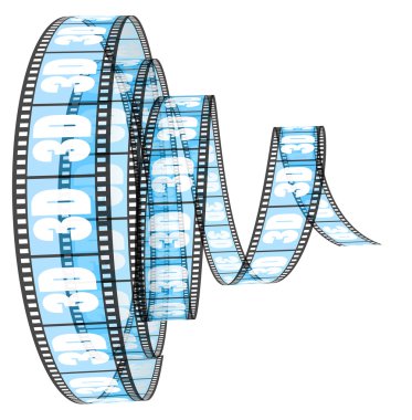 3d film rolled forward clipart