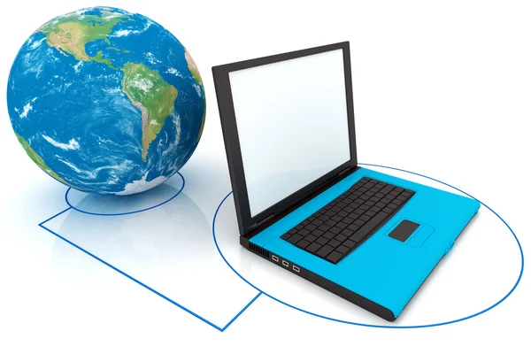 Laptop Connected World Internet Concept — Stock Photo, Image